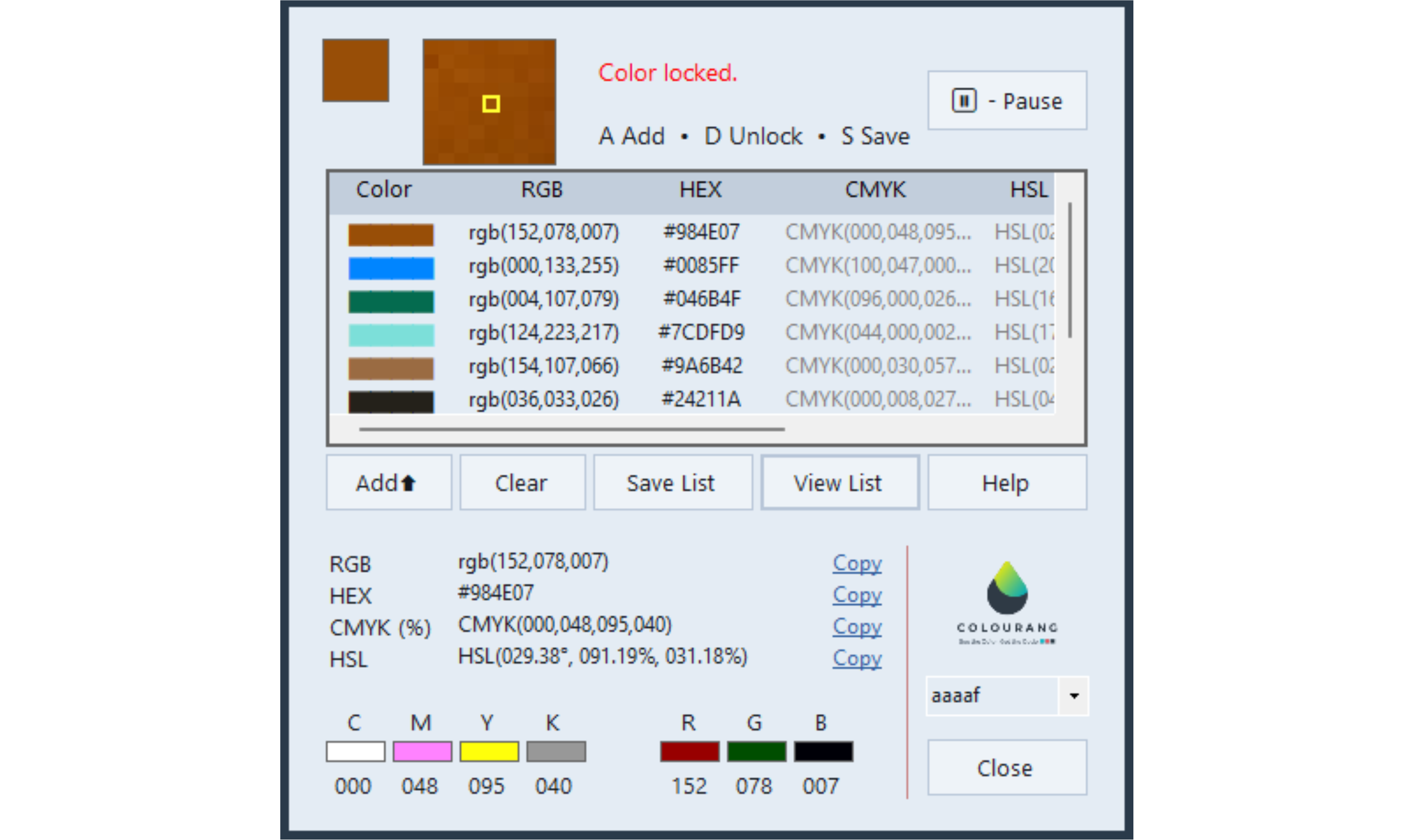 Colourang Screenshot