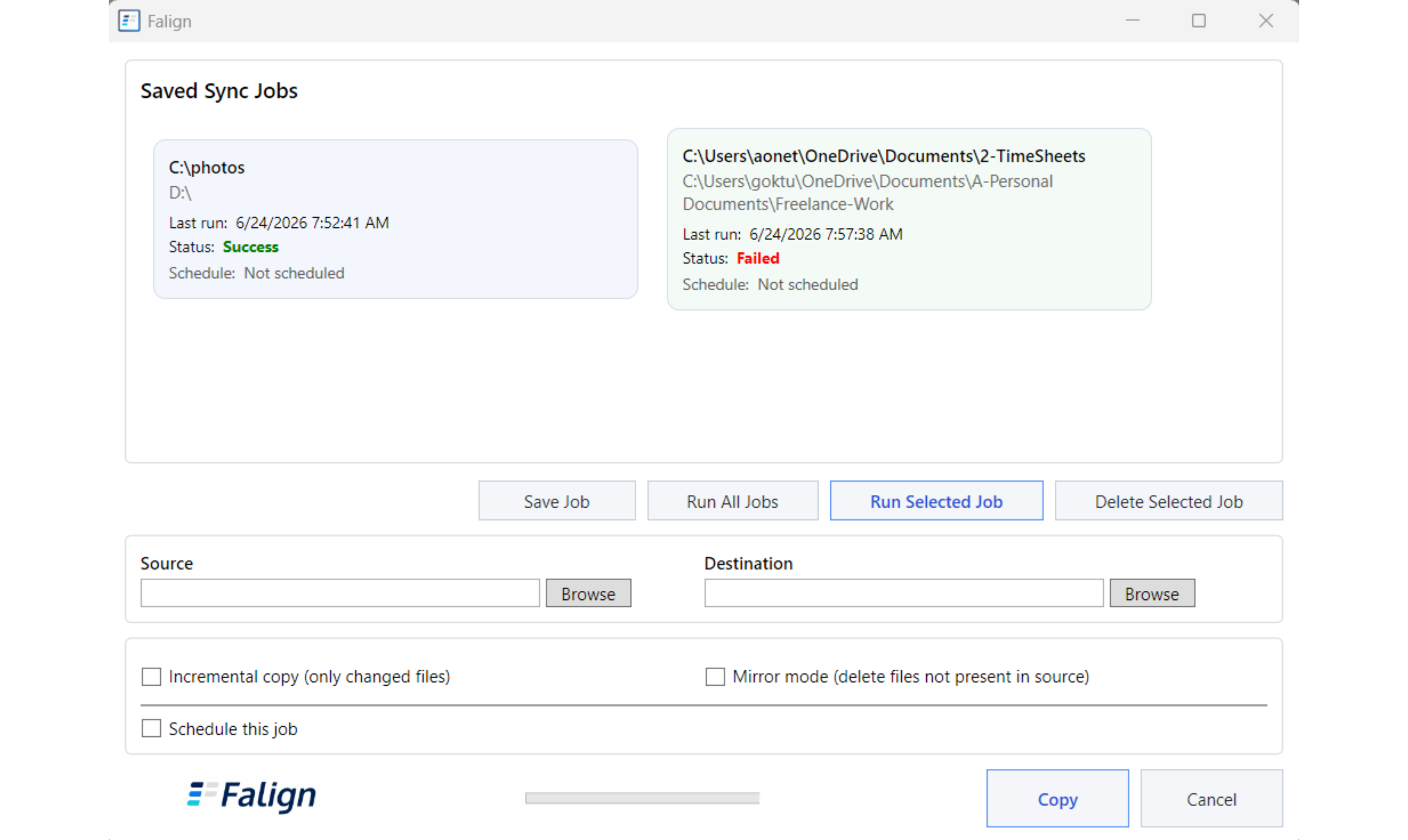 Falign Screenshot